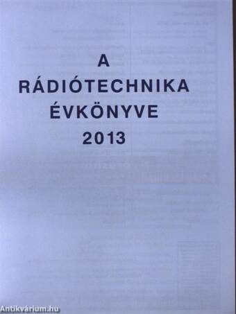 A Rádiótechnika évkönyve 2013