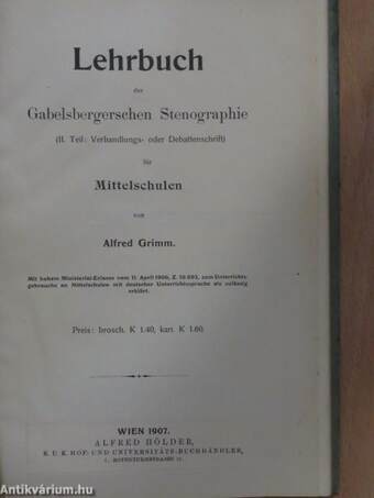 Lehrbuch der Gabelsbergerschen Stenographie