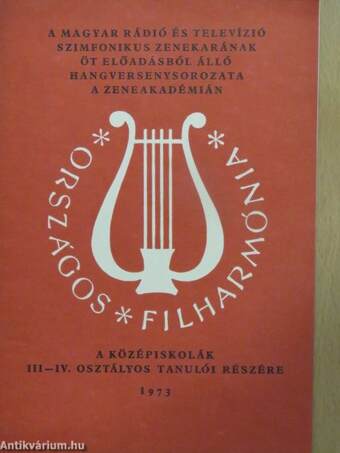 Országos Filharmónia Műsorfüzet 1973