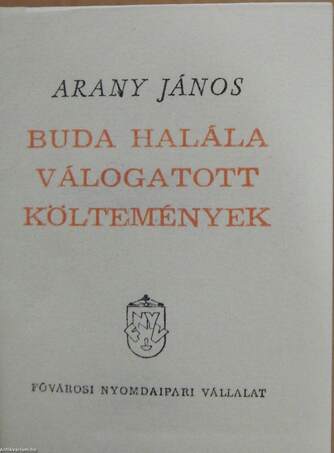 Buda halála/Válogatott költemények (minikönyv)