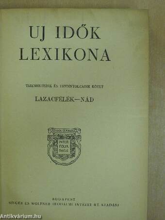 Uj Idők Lexikona 17-18. (töredék)