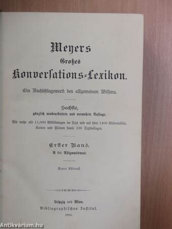 Meyers großes Konversations-Lexikon I-XXII. (gótbetűs)