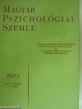 Magyar Pszichológiai Szemle 1972/2.