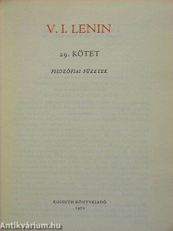V. I. Lenin összes művei 29.