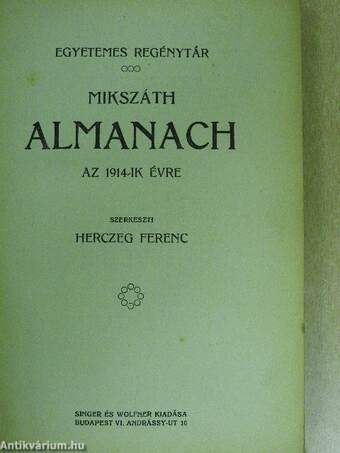 Mikszáth Almanach az 1914-ik évre