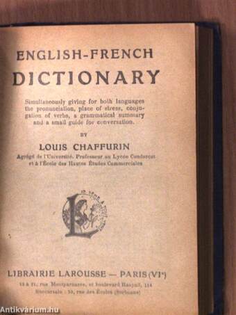 Dictionnaire Francais-Anglais/English-French dictionary