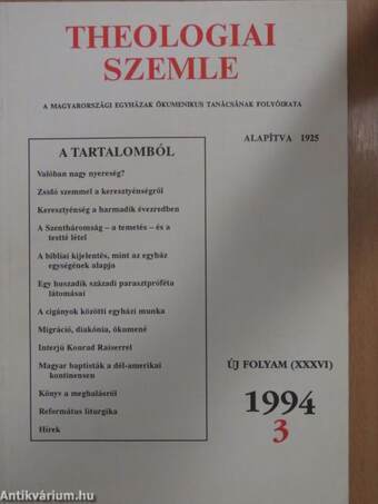 Theologiai Szemle 1994/3.