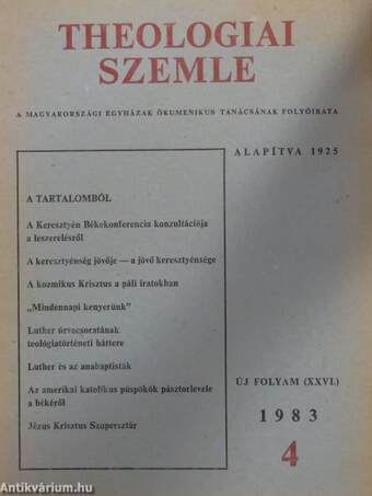 Theologiai Szemle 1983/4.