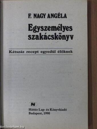 Egyszemélyes szakácskönyv