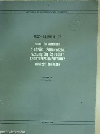 Sportlétesítmények - Öltözők-zuhanyzók szabadtéri és fedett sportlétesítményekhez