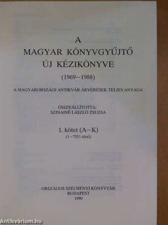 A Magyar Könyvgyűjtő új kézikönyve 1-3.