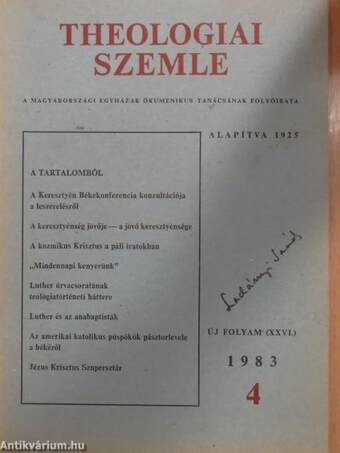 Theologiai Szemle 1983/4.