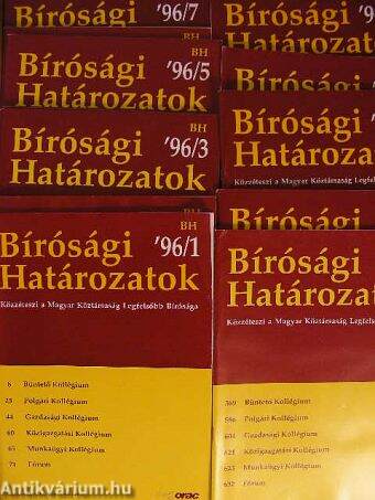 Bírósági határozatok 1996. január-december