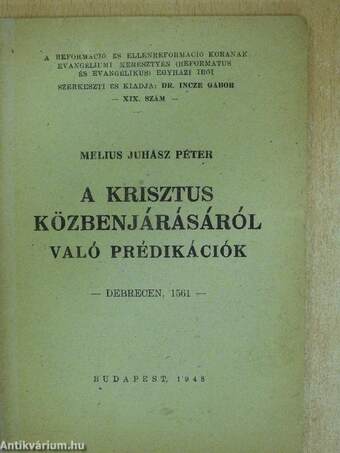 A Krisztus közbenjárásáról való prédikációk