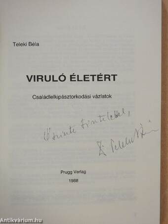 Viruló életért (dedikált példány)