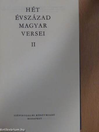 Hét évszázad magyar versei II. (töredék)