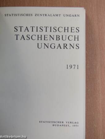 Statistisches Taschenbuch Ungarns 1971