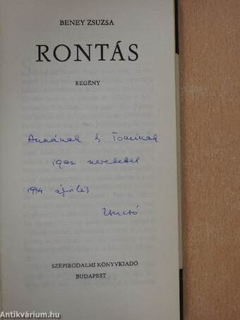 Rontás (dedikált példány)