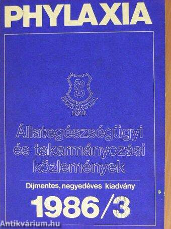 Állategészségügyi és takarmányozási közlemények 1986/3.