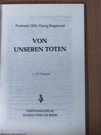 Von unseren Toten