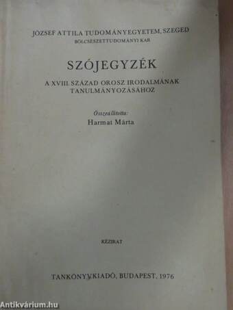 Szójegyzék