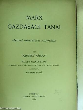 Marx gazdasági tanai