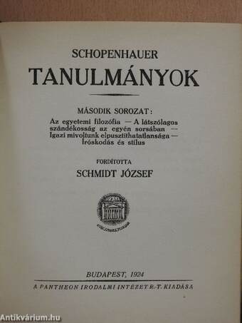 Tanulmányok I-II.