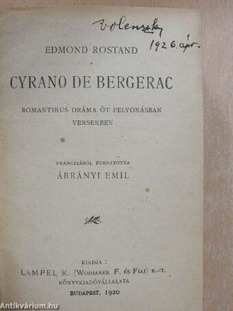 Cyrano de Bergerac/A Sasfiók/Figaro házassága/A sevillai borbély