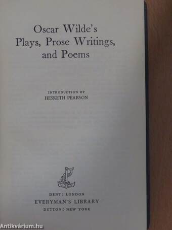 Oscar Wilde's Plays, Prose Writings, and Poems