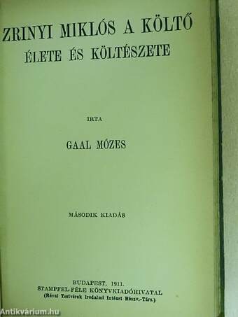 Kazinczy Ferencz élete és költészete/Csokonai Vitéz Mihály élete és költészete/Kisfaludy Sándor élete és költészete/Jósika Miklós élete és irói működése/Madách Imre élete és költészete/Szigligeti Ede élete és költészete