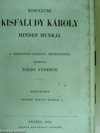 Kisfaludi Kisfaludy Károly minden munkái I-VI.