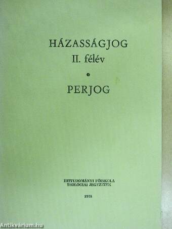 Házasságjog II. félév/Perjog