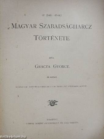 Az 1848-49-iki magyar szabadságharcz története III. (töredék)