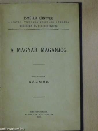 A magyar magánjog