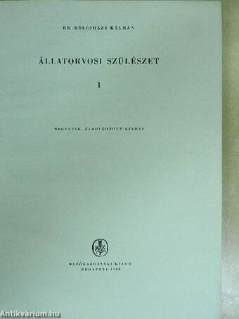 Állatorvosi szülészet I.