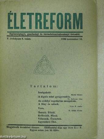 Életreform 1936. november 16.