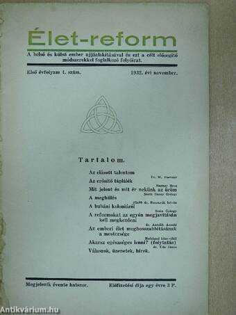 Élet-reform 1932. november