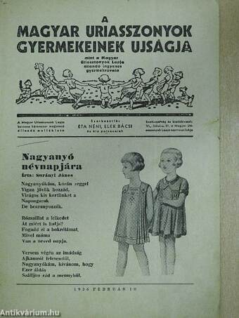 A Magyar Uriasszonyok Gyermekeinek Ujságja 1936. február 10.