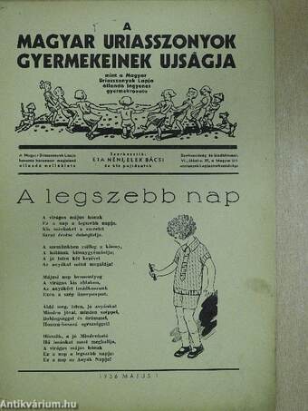 A Magyar Uriasszonyok Gyermekeinek Ujságja 1936. május 1.