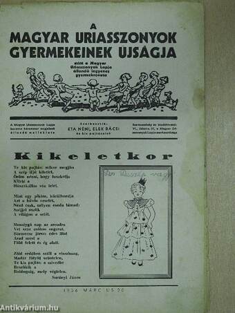 A Magyar Uriasszonyok Gyermekeinek Ujságja 1936. március 20.