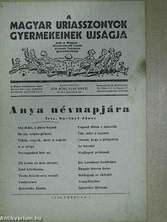 A Magyar Uriasszonyok Gyermekeinek Ujságja 1936. február 1.