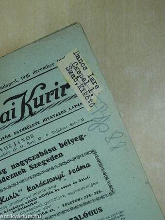 Filatéliai Kurir 1946. december 10.