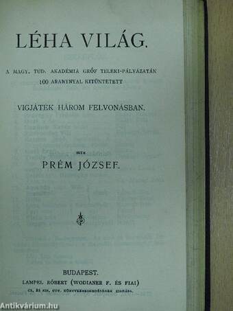 Constantin abbé/Clémenceau/Léha világ/A nyolczadik pont/Patyolat kisasszony/Két szék közt a pad alatt