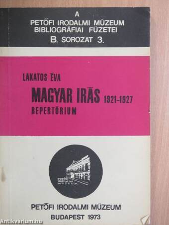 Magyar Írás 1921-1927