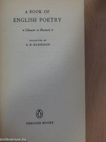 A Book of English Poetry