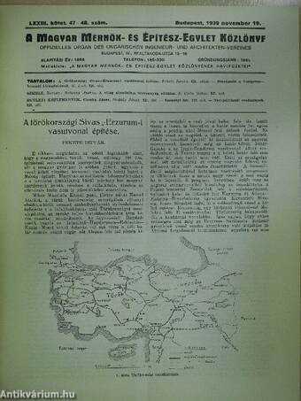 A Magyar Mérnök- és Építész-Egylet Közlönye 1939. november 19.