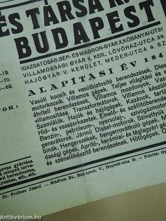 A Magyar Mérnök- és Építész-Egylet Közlönye 1939. április 23.