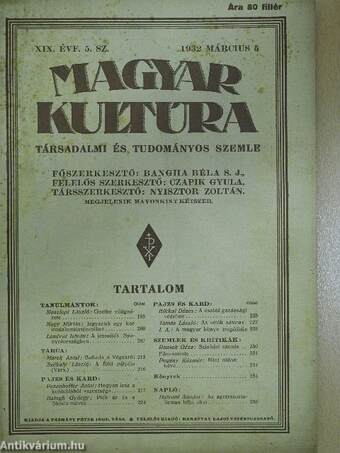 Magyar Kultúra 1932. március 5.