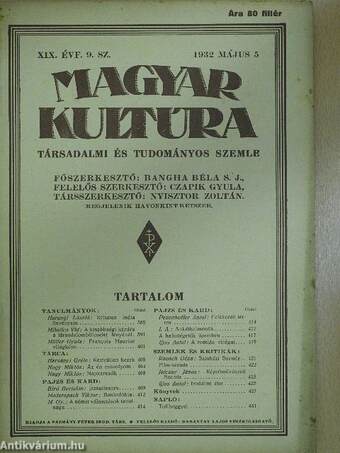 Magyar Kultúra 1932. május 5.