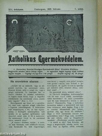 Katholikus gyermekvédelem 1929. február-december